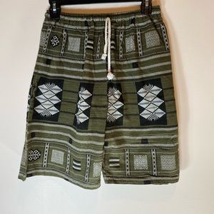 Green Aztec Shorts